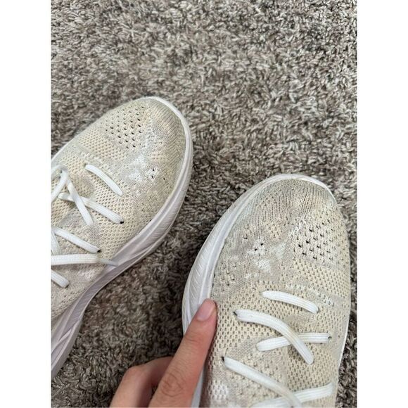 SOREL Women's 7 Explorer Blitz Stride Lace Sneakers Cream Knit Mesh Athletic Gym - Picture 10 of 14